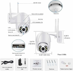 Wifi Hd 1080p A8 Câmera de Segurança, Câmera Ip Icsee Prova D'água Infravermelho Externa（Smartcamera-A08） - comprar online