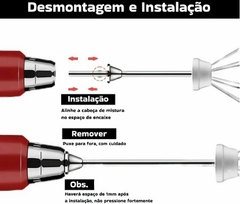 Misturador Bebidas Ovos Mini Mixer Fuê Portátil Elétrico Recarregável (Branco) na internet