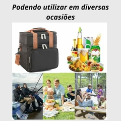 Bolsa Térmica Grande Espaçosa Dois Compartimentos Lancheira Para Marmita, Passeio, Escola, Faculdade, Trabalho Lancheira Térmica Com Alça, PREMIUM (Pr - loja online