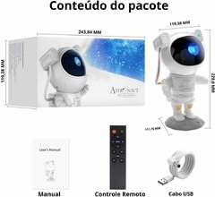 Projetor Astronauta de Luz Galáxia Estrela Luz Noturna de Brilho e Velocidade Ajustáveis para Decoração de Quarto e Casa, Ideal para Bebês, Crianças e na internet