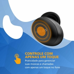 PHILIPS Fone de ouvido sem fio TWS bluetooth com microfone e energia para 18 horas totais na cor preto, padrão, TAT1235BK/97 na internet