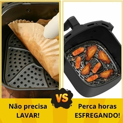 Forma Descartável para AirFryer Papel Quadrada Antiaderente Forro Protetor à Prova De Gordura Para Fritadeira Sem Óleo 20cm Tamanho Universal Compatív - comprar online