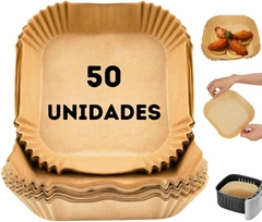 Forma Descartável para AirFryer Papel Quadrada Antiaderente Forro Protetor à Prova De Gordura Para Fritadeira Sem Óleo 20cm Tamanho Universal Compatív