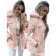 Parka de Sarja Feminina Forrada com Pelucia Inverno Blusa Feminina 2024 na internet