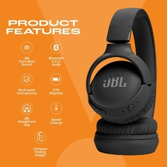 JBL, Fone de Ouvido On ear, Tune 520BT - Preto - comprar online