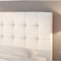 Cabeceira de Cama Casal 1,40 Estofada Branco Courino Semi Sintético Modelo Bia - comprar online