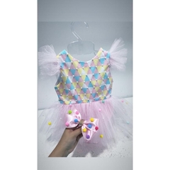 Vestido circo rosa romper + laço. roupa circo rosa. Romper circo. fantasia infantil de carnaval - YesVitrine