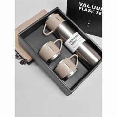 Kit Squeeze 3 xícaras Térmica Fosca Inox Vacuum Flask Set Personalizada Com Nome