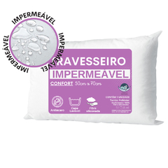 Kit 4 UNIDADES de Travesseiros impermeável 50x70 Lavável Fibra Siliconada antialérgico *COM ZIPER* - loja online