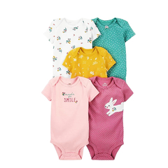 Imagem do Carters body bebê menina 5Pcs Body Manga Curta para Meninas – Várias Estampas