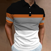 Camisa Pólo De Verão Listrado Masculino Casual Beach Sports Retro Botão POLO Tops