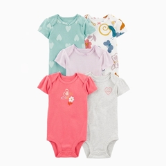 Carters body bebê menina 5Pcs Body Manga Curta para Meninas – Várias Estampas