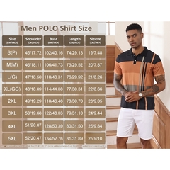 Imagem do Camisa Pólo De Verão Listrado Masculino Casual Beach Sports Retro Botão POLO Tops