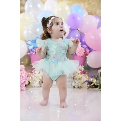 Romper Jardim encantado + Faixinha de cabelo - Vestido infantil body bosque encantando fada - YesVitrine