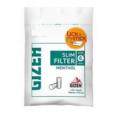 filtro gizeh slim menthol x 120