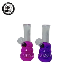 Bong Pirex fuelle con base color 15 cm