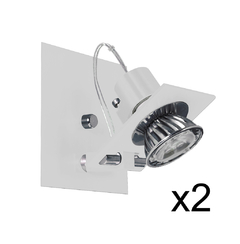 Pack X2 Unidades Aplique Spots Blanco/Negro/Aluminio Con Cromo Dicroled