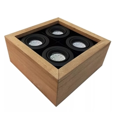 Plafon Spot 4 L Cardanico Dicroled Madera Estilo Nordico - comprar online