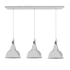 Colgante 3 Luces Campana Industrial Negro / Blanco Int Bco Base 80cm en internet