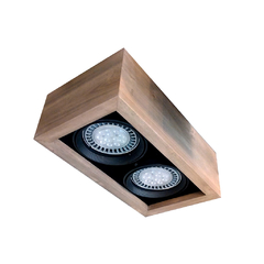 Plafon Cardanico 2luces AR111 Madera Álamo Interior Negro