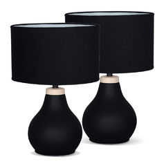 Combo Veladores Modernos Nordicos Blanco/Negro Con Madera - comprar online