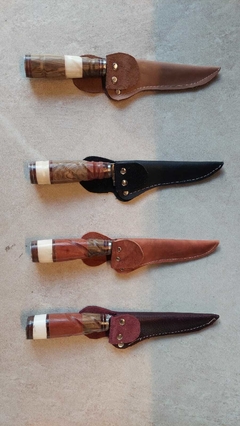 cuchillo campo hoja 14cm con vaina cuero - comprar online