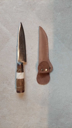 cuchillo campo hoja 14cm con vaina cuero