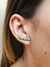 Brinco Ear Cuff Banhado Ródio Negro com Pedra Verde Agua na internet