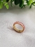 Anel Navete Banhado Ouro 18K com Zircônias Rosa (N°15) - comprar online