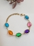 Pulseira Banhada Ouro 18K com Pedras Coloridas (18cm) - comprar online