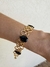 Pulseira Gota Banhado Ouro 18K com Pedra Negra (14cm)+5 Extensor na internet