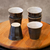 Set x4 Vasos café en gres Negro