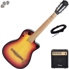 Guitarra Electro Criolla Clasica Media Caja Elite Amplificador Cd - comprar online