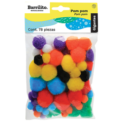 POMPONES BARRILITO 78PZS