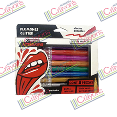 PLUMONES CRAYOLA GLITTER 8 PIEZAS