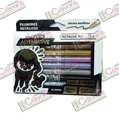 PLUMONES CRAYOLA METALICOS 8 PIEZAS