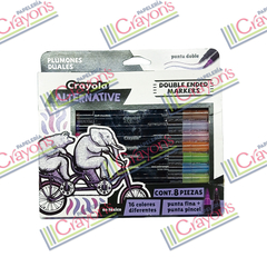 PLUMONES CRAYOLA DUO ALTERNATIVE 8 PIEZAS