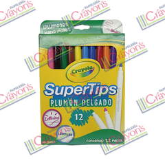 PLUMONES CRAYOLA SUPER TIPS 12 PIEZAS