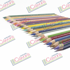 COLORES MAE LARGOS TRIANGULARES 24 PIEZAS - Papeleria Crayons