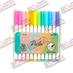 MARCADORES AINK PINCEL PASTEL 12PZS