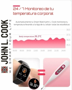 Smartwatch john l cook co19 alerta temperatura cardio - tienda online