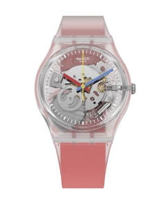 Reloj Swatch Mujer Monthly Drops Clearly Red Striped GE292 - comprar online