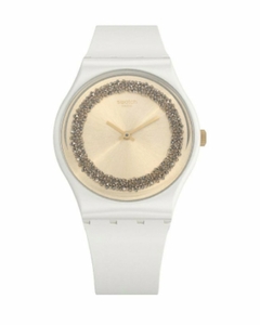 Reloj Swatch Mujer Blanco Swarovski Gw199 Sparklelight Wr