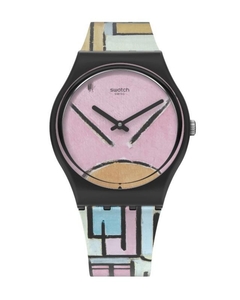 Reloj Swatch Mujer Moma Composition In Oval With Color Planes 1 by Piet Mondrian Gz350 - comprar online