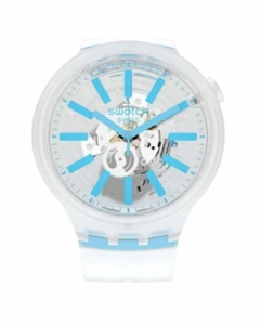 Reloj Swatch Mujer Big Bold Blueinjelly So27e105 Silicona Wr