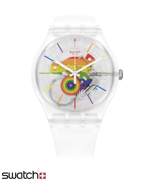 Reloj Swatch Lets Parade Transparente