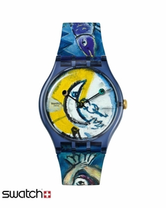 Reloj Swatch X Tate Gallery Chagall's Blue Circus SUOZ365