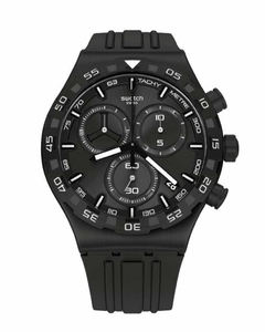 Reloj Swatch Hombre Techno Black Yvb409 Silicona Cronografo