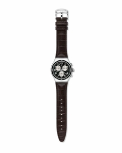 Reloj Swatch Hombre Irony Chrono Browned Yvs400 Malla Cuero en internet