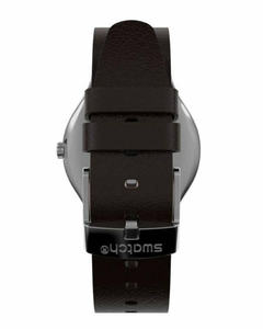 Reloj Swatch Hombre Big Will Yws101 Negro Cuero Sumergible - tienda online